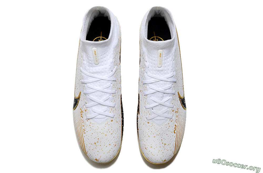 Nike Air Zoom Mercurial Superfly 9 Elite FG Football Boots - White/Black/Gold 5