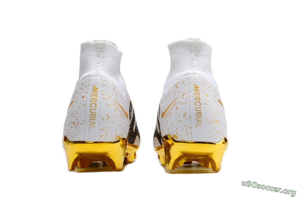 Nike Air Zoom Mercurial Superfly 9 Elite FG Football Boots - White/Black/Gold 6