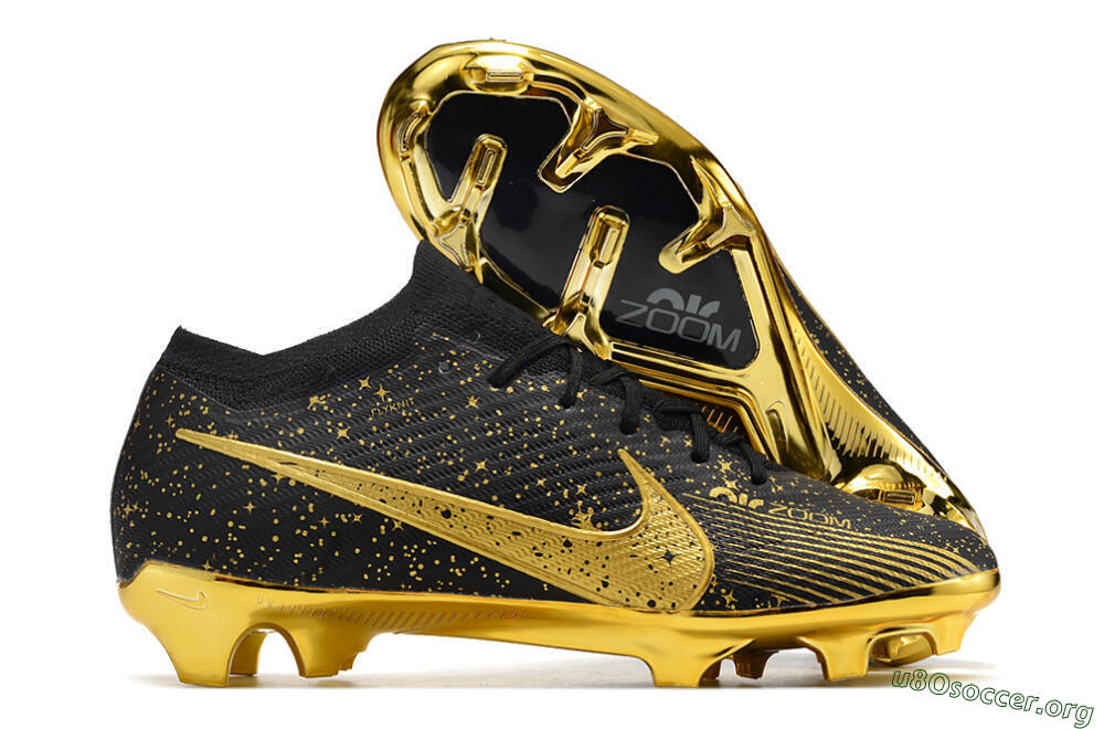 Nike Air Zoom Mercurial Vapor 15 Elite FG Football Boots - Black/Gold 2