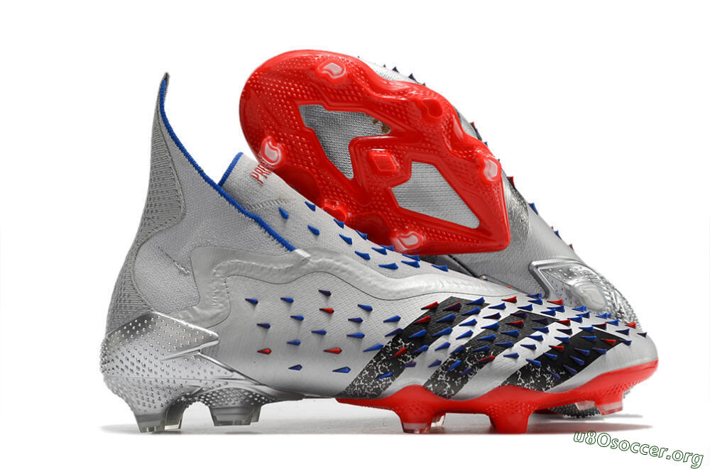 Adidas Predator Freak+ FG Football Boots - Silver/Black/Blue/Red 2
