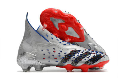Adidas Predator Freak+ FG Football Boots - Silver/Black/Blue/Red