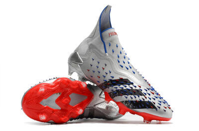 Adidas Predator Freak+ FG Football Boots - Silver/Black/Blue/Red
