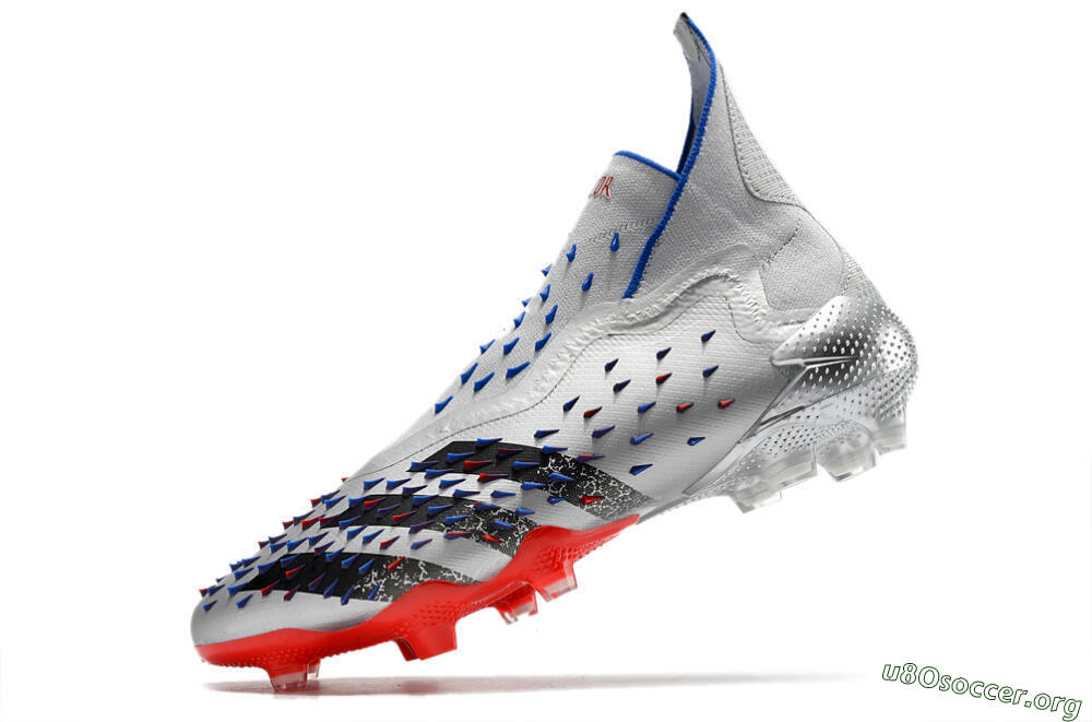 Adidas Predator Freak+ FG Football Boots - Silver/Black/Blue/Red 5