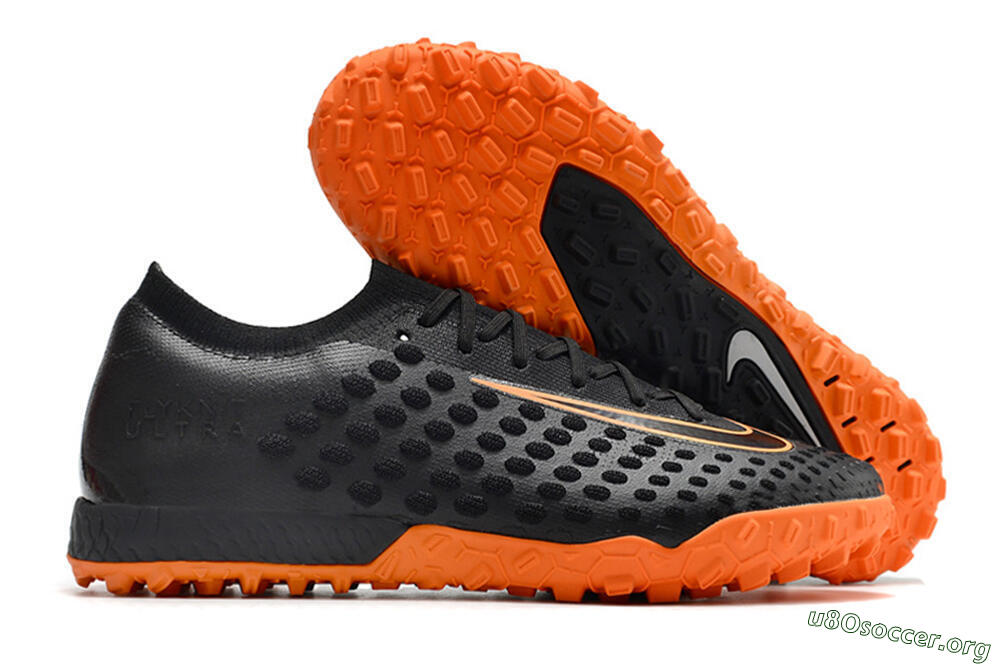 Nike Phantom Ultra Venom TF Football Shoes - Black/Orange 2