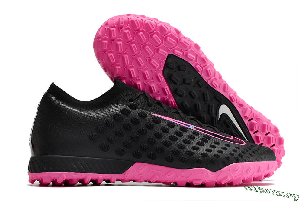 Nike Phantom Ultra Venom TF Football Shoes - Black/Pink 2