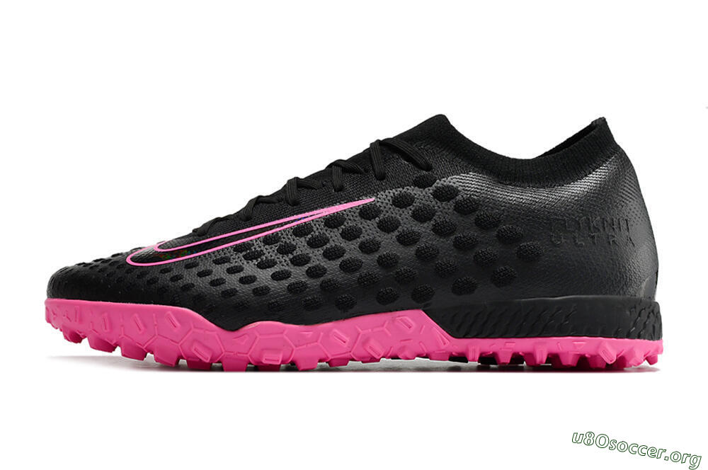 Nike Phantom Ultra Venom TF Football Shoes - Black/Pink 3