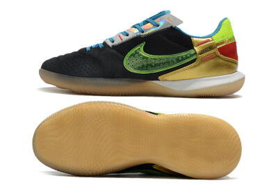 Nike Streetgato IC Football Shoes - Grey/Black/Green/Red