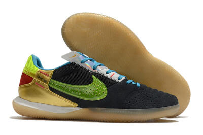 Nike Streetgato IC Football Shoes - Grey/Black/Green/Red