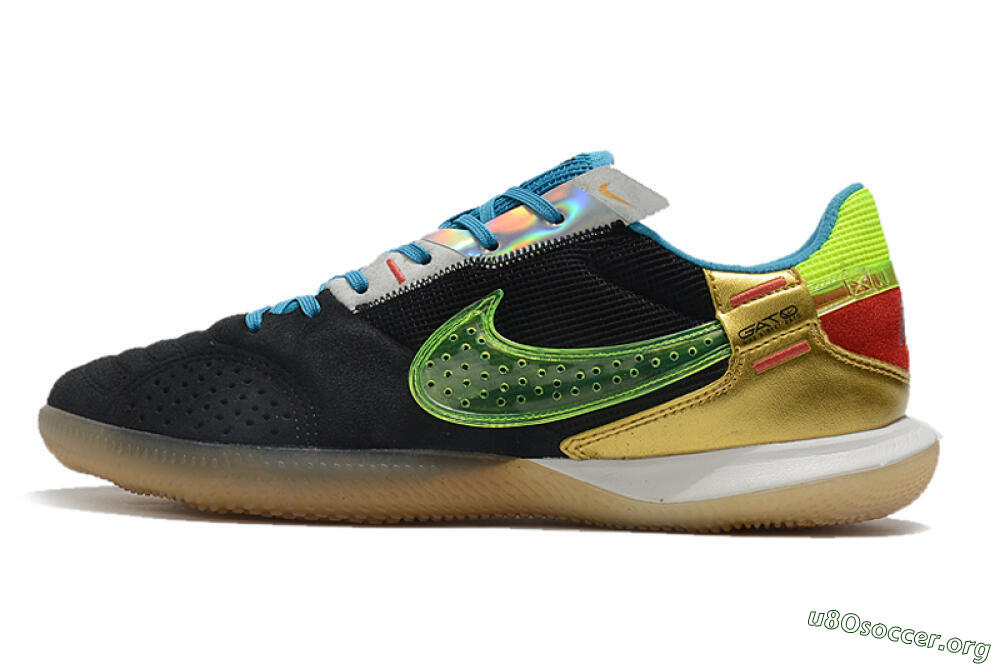 Nike Streetgato IC Football Shoes - Grey/Black/Green/Red 3