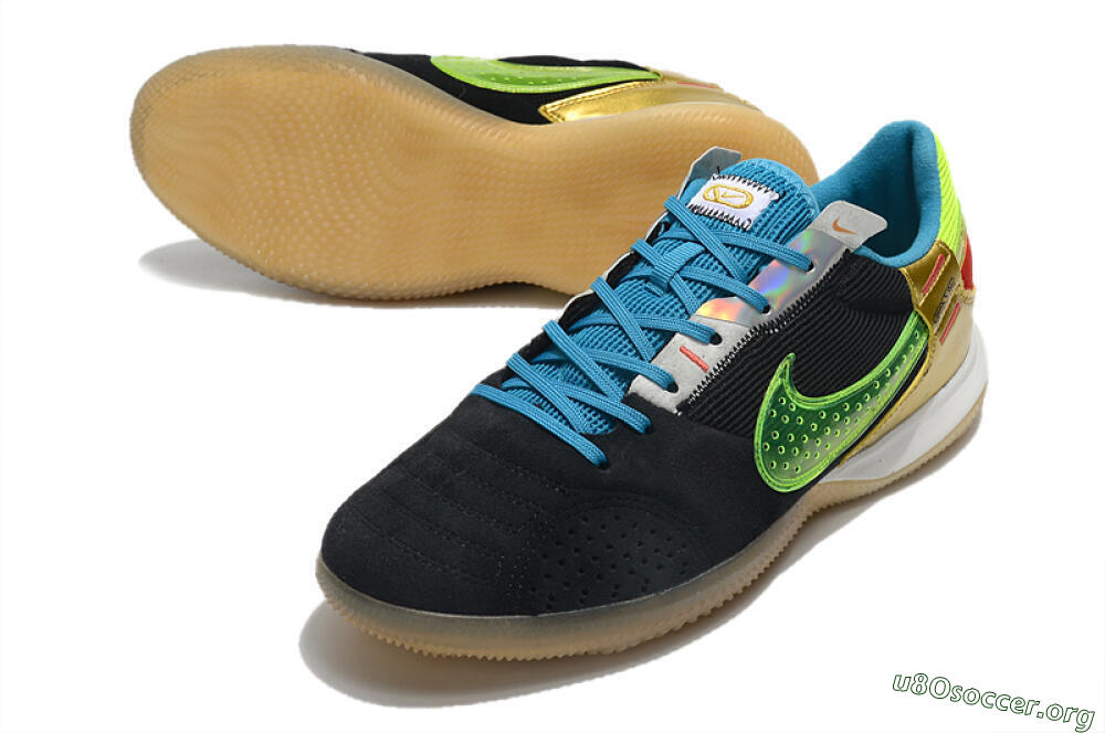 Nike Streetgato IC Football Shoes - Grey/Black/Green/Red 0