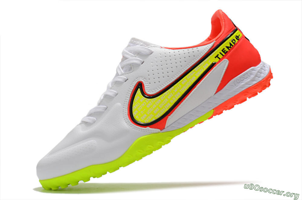 Nike React Tiempo Legend 9 Pro TF Football Shoes - White/Red/Yellow 5