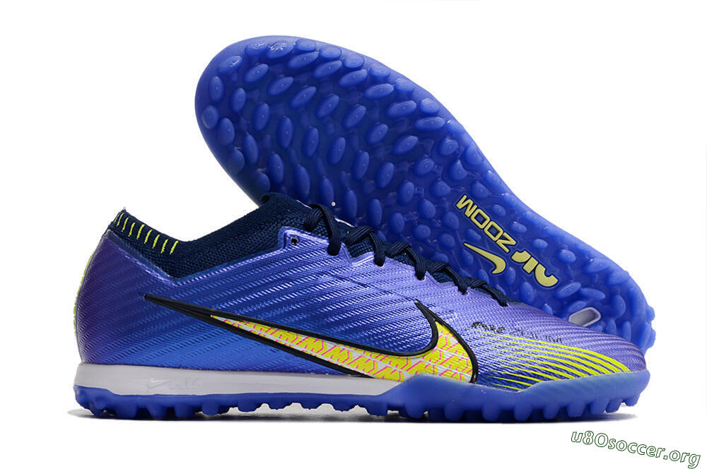 Nike Air Zoom Mercurial Vapor 15 Elite TF Football Shoes - Blue/Green/Yellow 2