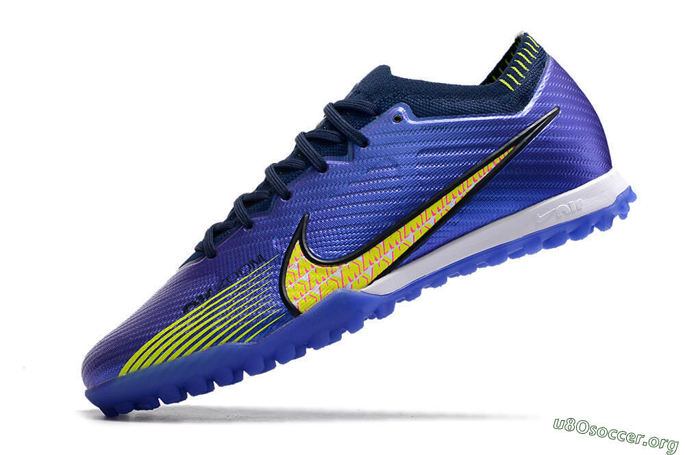 Nike Air Zoom Mercurial Vapor 15 Elite TF Football Shoes - Blue/Green/Yellow 5