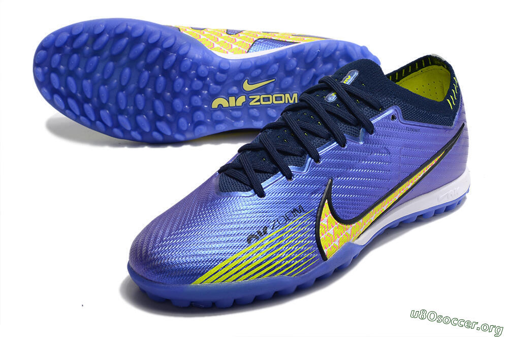 Nike Air Zoom Mercurial Vapor 15 Elite TF Football Shoes - Blue/Green/Yellow 0