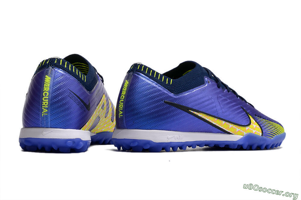 Nike Air Zoom Mercurial Vapor 15 Elite TF Football Shoes - Blue/Green/Yellow 6