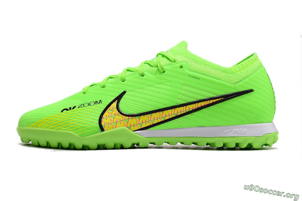 Nike Air Zoom Mercurial Vapor 15 Elite TF Football Shoes - Green/Yellow/Pink 3