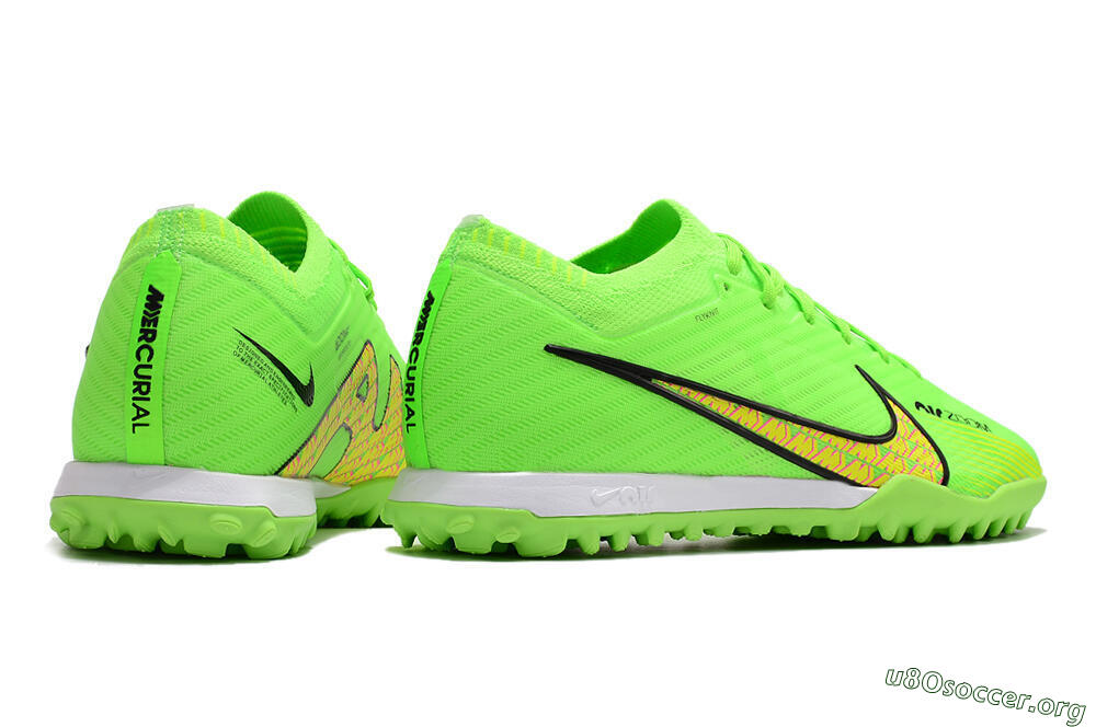 Nike Air Zoom Mercurial Vapor 15 Elite TF Football Shoes - Green/Yellow/Pink 6