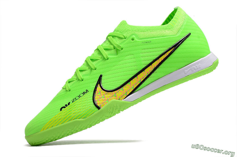 Nike Air Zoom Mercurial Vapor 15 Elite IC Football Shoes - Green/Yellow/Pink 5
