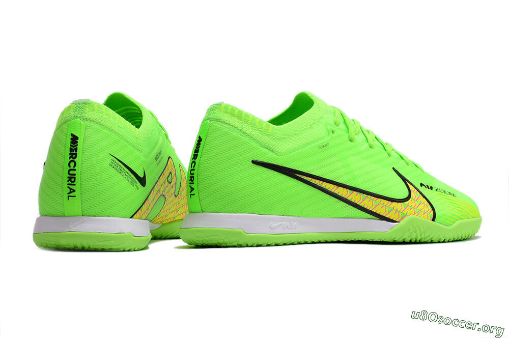 Nike Air Zoom Mercurial Vapor 15 Elite IC Football Shoes - Green/Yellow/Pink 6