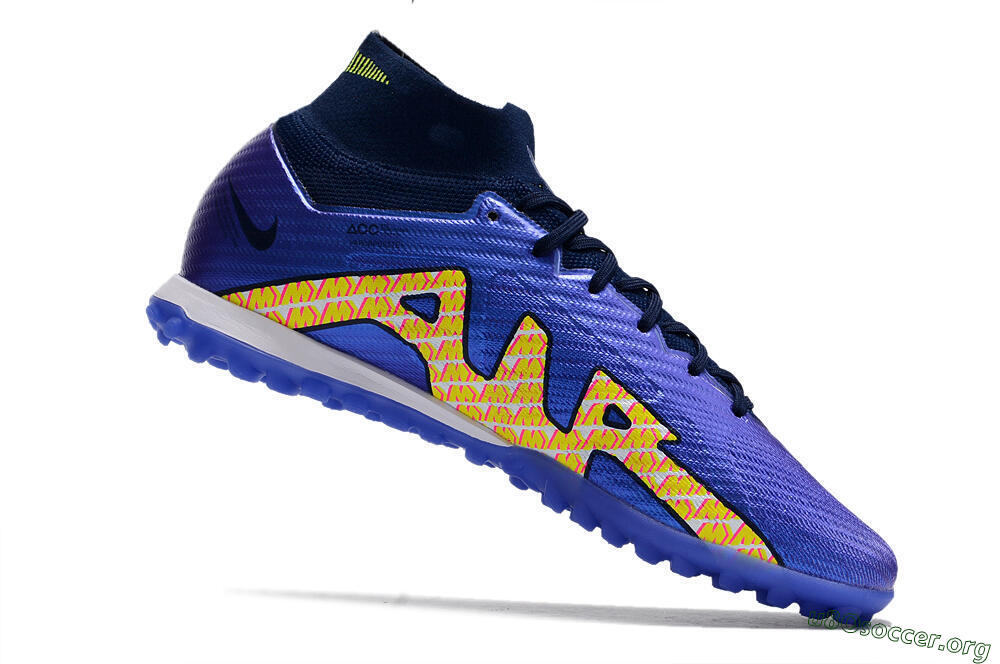 Nike Air Zoom Mercurial Superfly 9 Elite TF Football Shoes - Blue/Green/Yellow 4