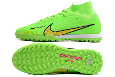 Nike Air Zoom Mercurial Superfly 9 Elite TF Football Shoes - Green/Yellow/Pink