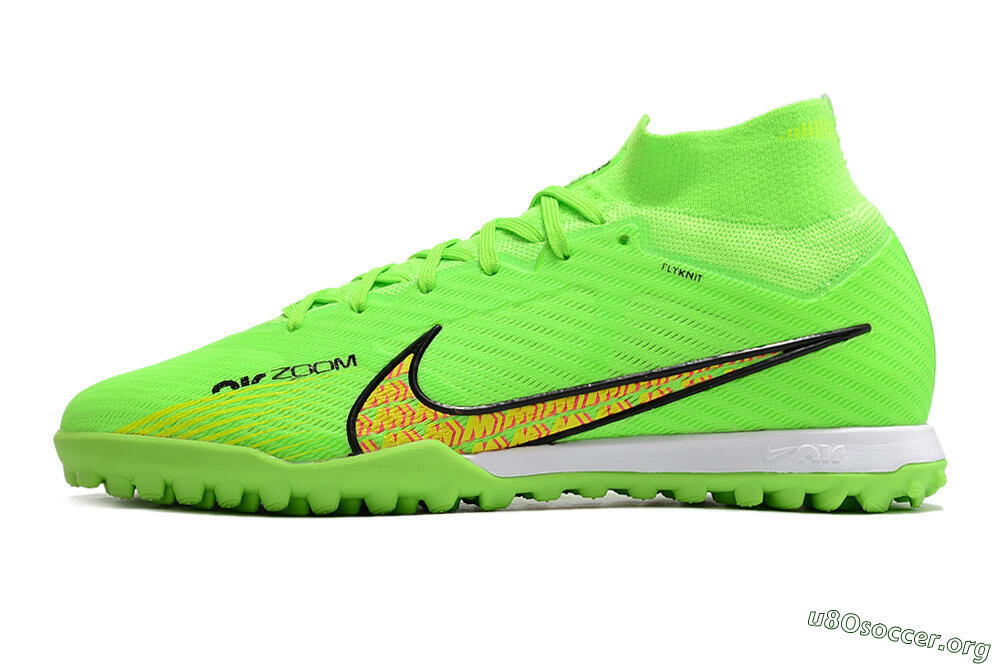 Nike Air Zoom Mercurial Superfly 9 Elite TF Football Shoes - Green/Yellow/Pink 3