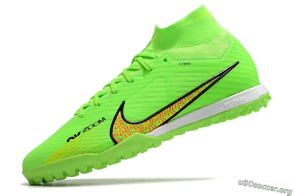 Nike Air Zoom Mercurial Superfly 9 Elite TF Football Shoes - Green/Yellow/Pink 5