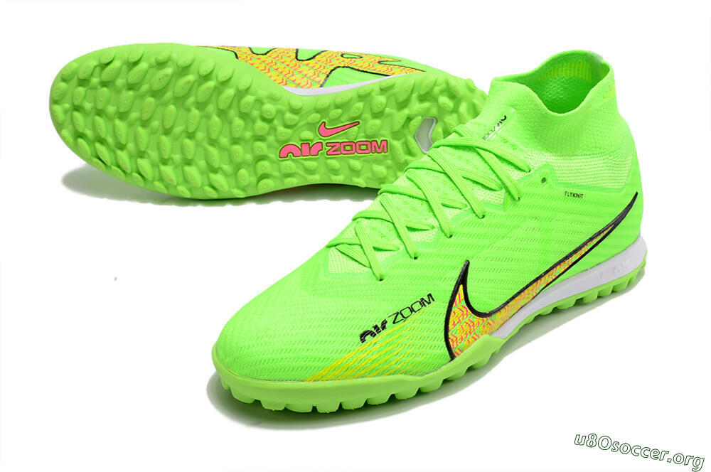 Nike Air Zoom Mercurial Superfly 9 Elite TF Football Shoes - Green/Yellow/Pink 0