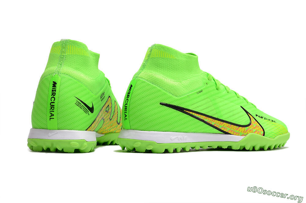 Nike Air Zoom Mercurial Superfly 9 Elite TF Football Shoes - Green/Yellow/Pink 6