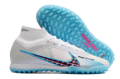 Nike Air Zoom Mercurial Superfly 9 Elite TF Football Shoes - White/Blue/Pink