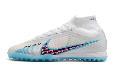 Nike Air Zoom Mercurial Superfly 9 Elite TF Football Shoes - White/Blue/Pink