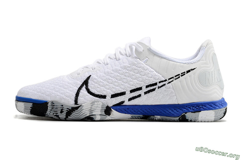Nike Reactgato IC Football Shoes - White/Black/Blue 3