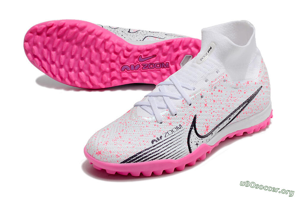 Nike Air Zoom Mercurial Superfly 9 Elite TF Football Shoes - White/Black/Pink 0