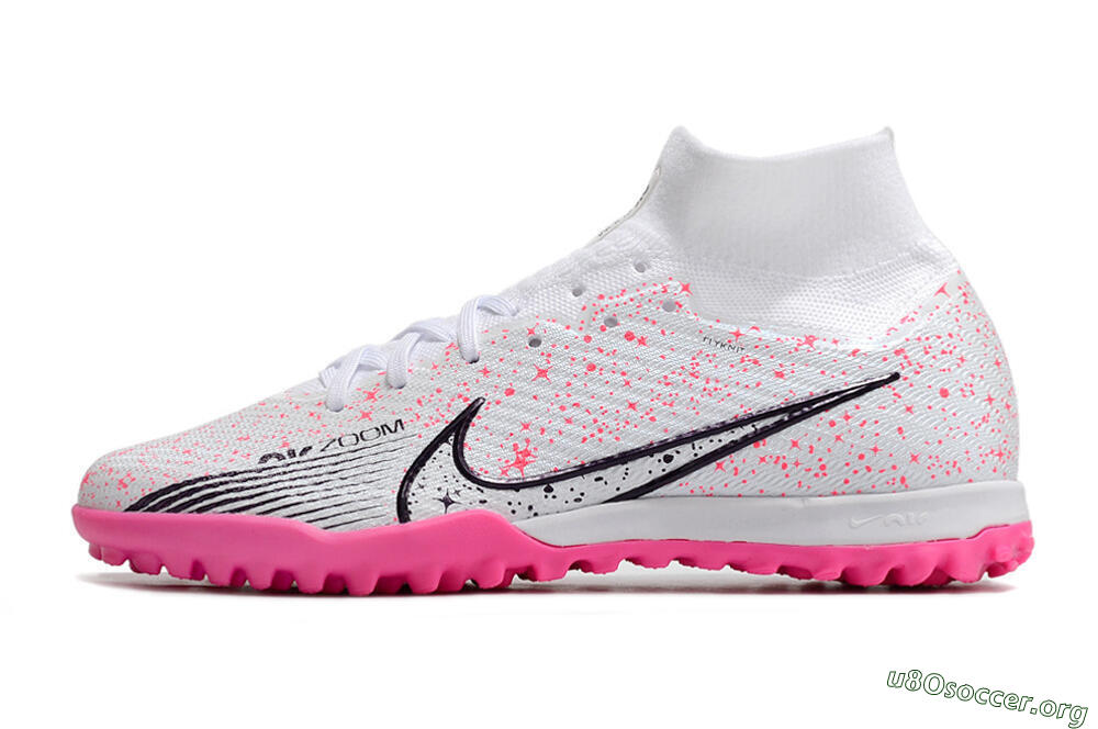 Nike Air Zoom Mercurial Superfly 9 Elite TF Football Shoes - White/Black/Pink 3