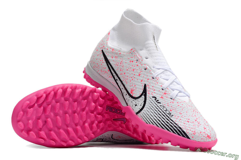 Nike Air Zoom Mercurial Superfly 9 Elite TF Football Shoes - White/Black/Pink 1
