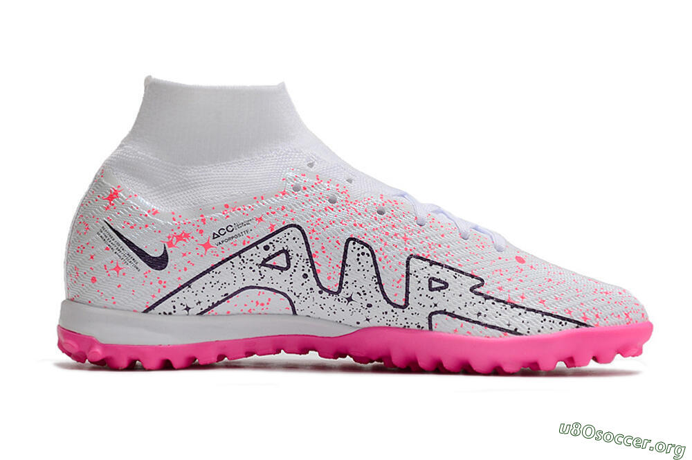 Nike Air Zoom Mercurial Superfly 9 Elite TF Football Shoes - White/Black/Pink 5