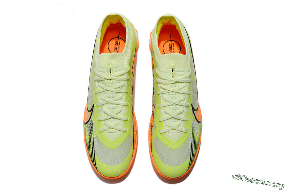 Nike Air Zoom Mercurial Vapor 15 Elite TF Football Shoes - Green/Black/Orange 4
