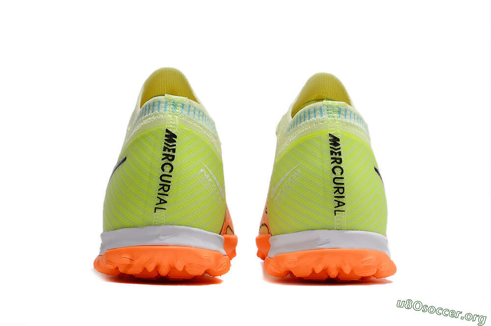 Nike Air Zoom Mercurial Vapor 15 Elite TF Football Shoes - Green/Black/Orange 5