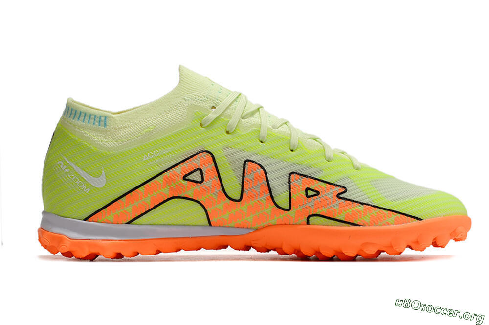 Nike Air Zoom Mercurial Vapor 15 Elite TF Football Shoes - Green/Black/Orange 6