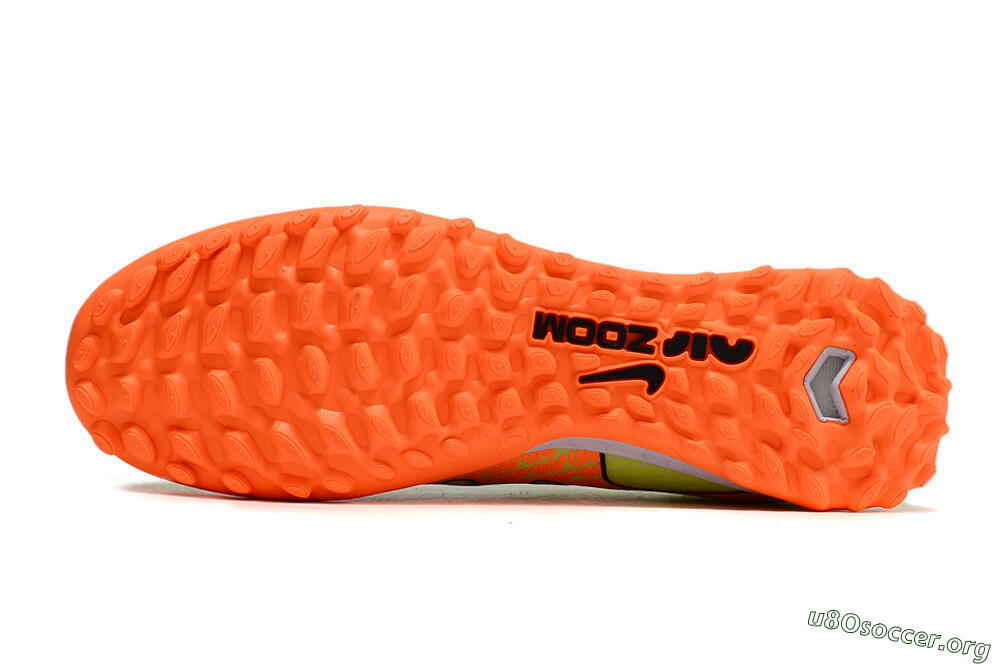 Nike Air Zoom Mercurial Vapor 15 Elite TF Football Shoes - Green/Black/Orange 7