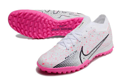 Nike Air Zoom Mercurial Vapor 15 Elite TF Football Shoes - White/Black/Pink