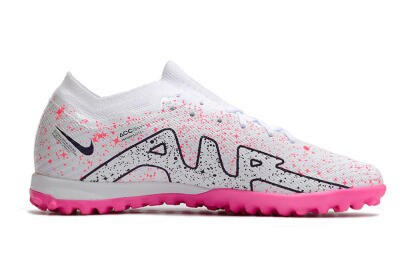 Nike Air Zoom Mercurial Vapor 15 Elite TF Football Shoes - White/Black/Pink