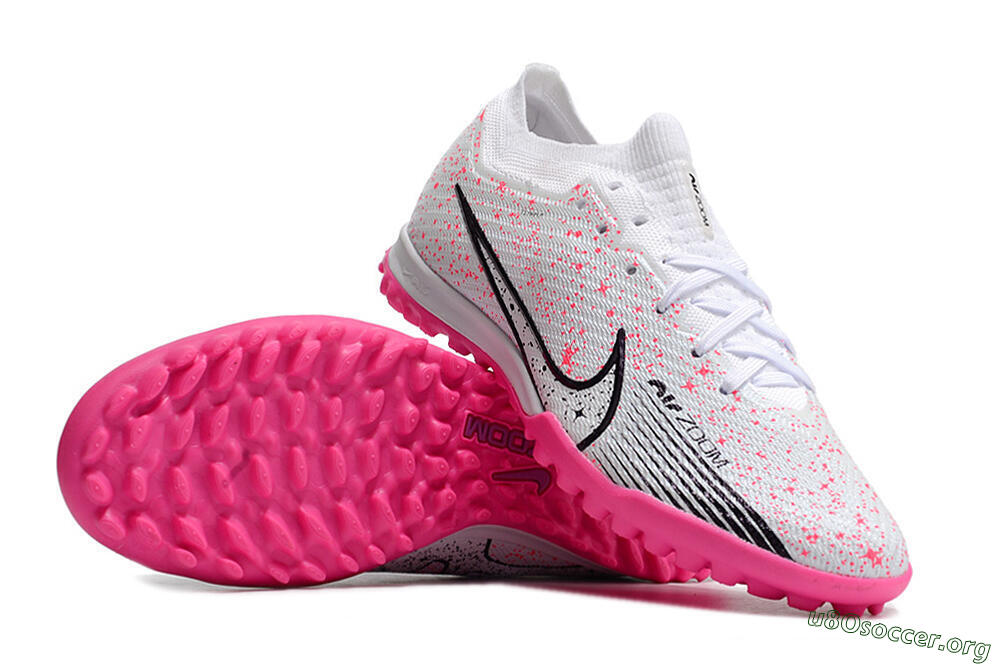 Nike Air Zoom Mercurial Vapor 15 Elite TF Football Shoes - White/Black/Pink 1