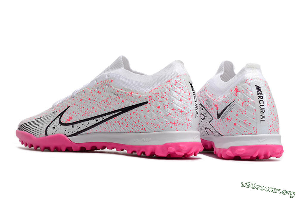 Nike Air Zoom Mercurial Vapor 15 Elite TF Football Shoes - White/Black/Pink 5