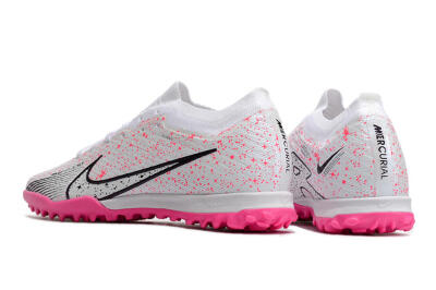 Nike Air Zoom Mercurial Vapor 15 Elite TF Football Shoes - White/Black/Pink