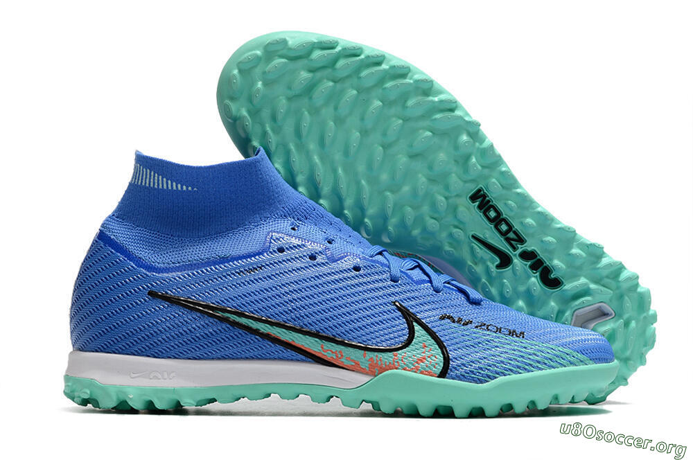 Nike Air Zoom Mercurial Superfly 9 Elite TF Football Shoes - Blue/Green/Black 2