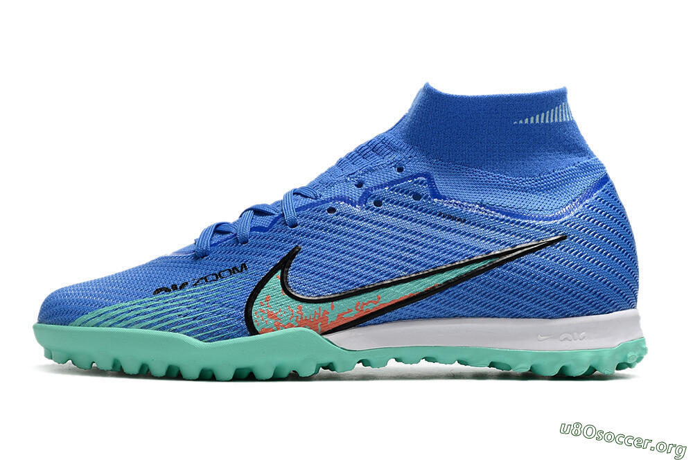 Nike Air Zoom Mercurial Superfly 9 Elite TF Football Shoes - Blue/Green/Black 3