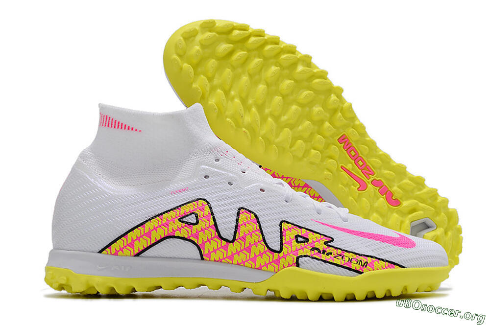 Nike Air Zoom Mercurial Superfly 9 Elite TF Football Shoes - White/Yellow/Pink 2