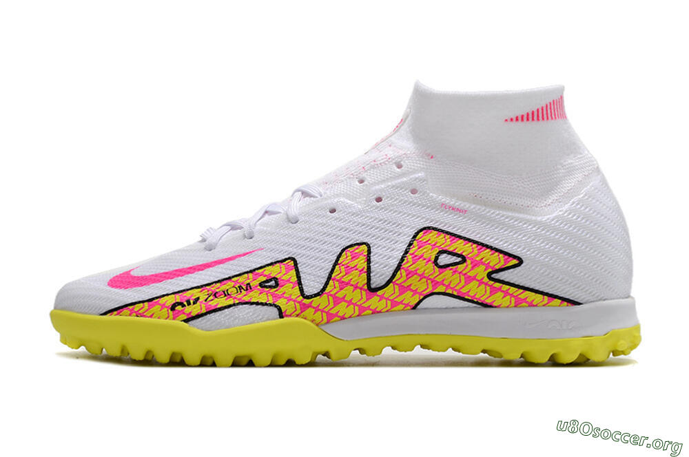 Nike Air Zoom Mercurial Superfly 9 Elite TF Football Shoes - White/Yellow/Pink 3