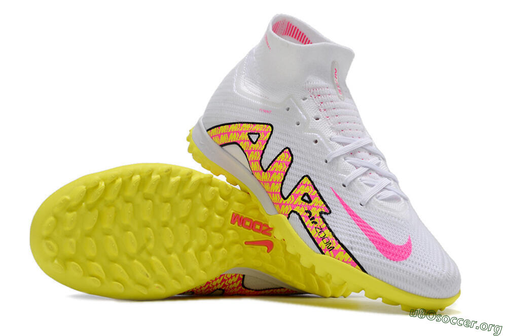 Nike Air Zoom Mercurial Superfly 9 Elite TF Football Shoes - White/Yellow/Pink 1